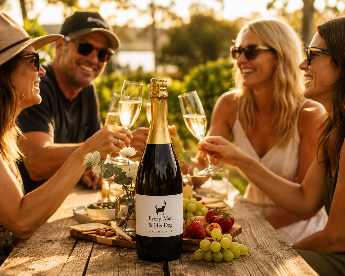 Enjoy a glass of Jax's sparkling with friends
